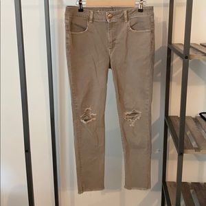 Gray Wash American Eagle Jegging Crop